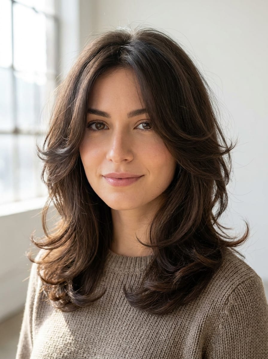 Shag mit voluminösem Blowout - Shag Cut für Frauen